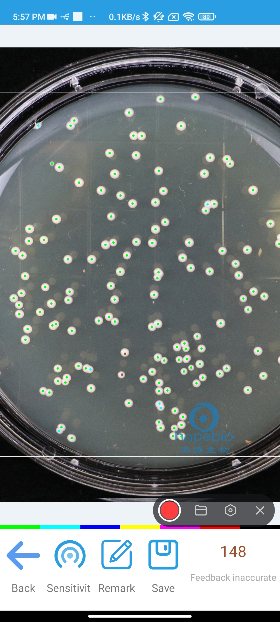 Automatic colony counting with mobile phone