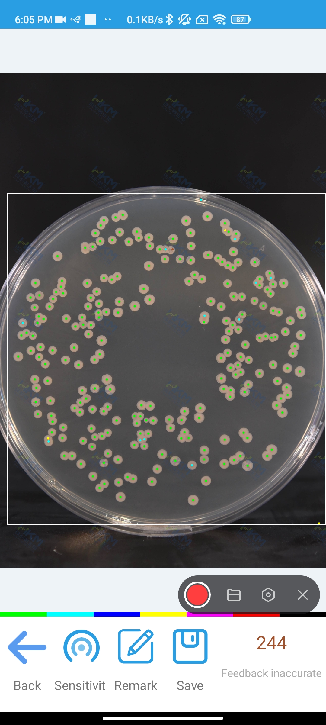 Automated counting of bacterial colonies on agar plates based on images